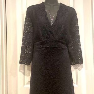 Ilanni lace black midi dress